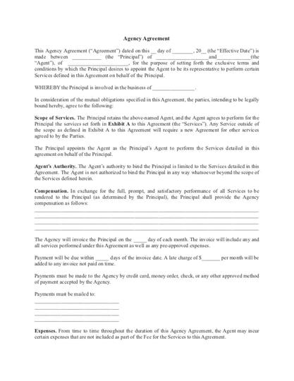 Agency Agreement
