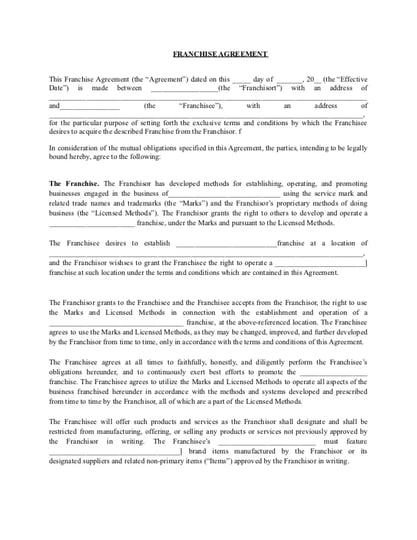 Franchise Agreement