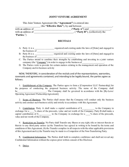 Joint Venture Agreement