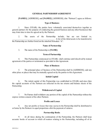 Partnership Agreement Template