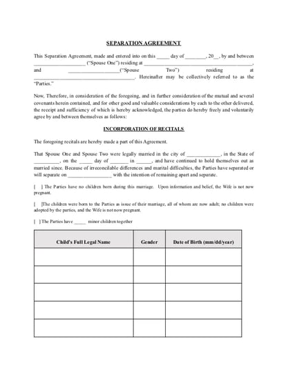 Separation Agreement