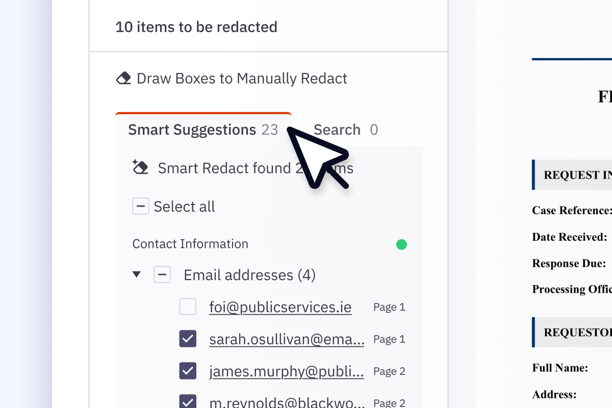 Screenshot Card-Smart Redact-Anregungen